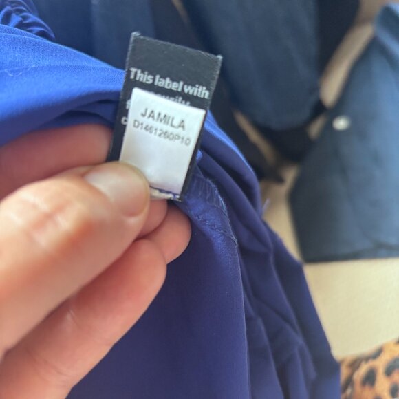 Diane von Furstenberg Dress Royal Blue Stretch Woven Cap-Sleeve Size 8 - Picture 9 of 10